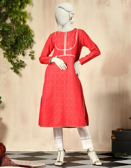 J. LADIES KURTI / RED decor