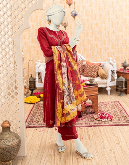 j. 03 pc stitch suit / red