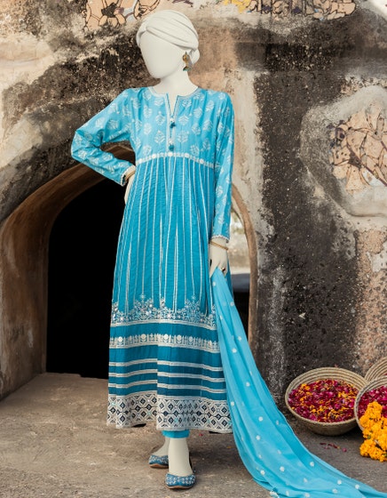 J. 03 PC STITCH SUIT / SKY BLUE -222