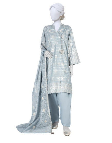 j. 03 pc stitch suit / grey blue -kayal