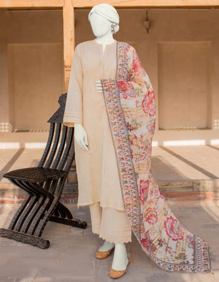 J. 03 PC STITCH SUIT / BEIGE