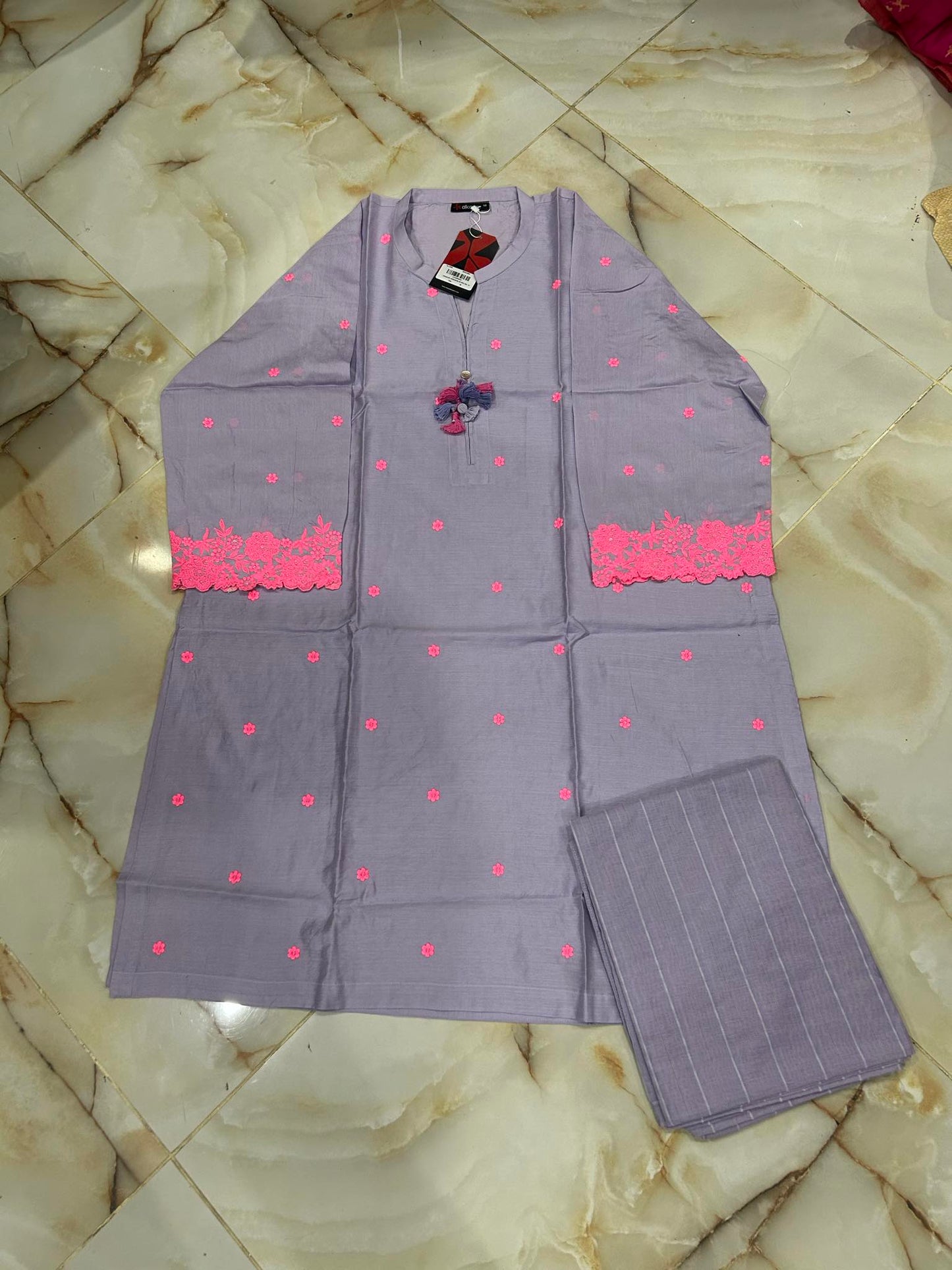 al karam 02 pc stitch suit / purple