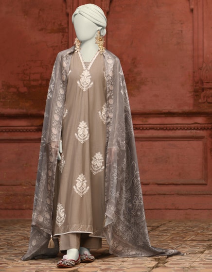 J. 02 PC STITCH SUIT / GREY -065