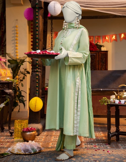 J. 03 PC STITCH SUIT / GREEN -095