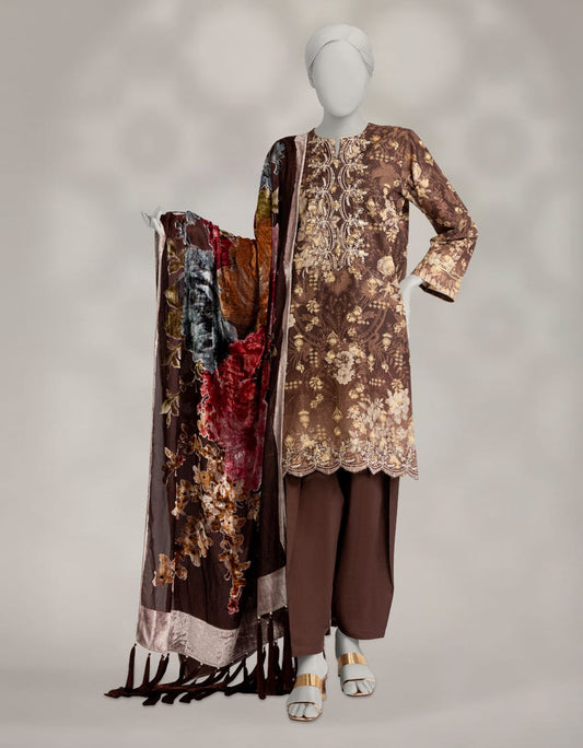 J.03 PC STITCH SUIT / BROWN -1003