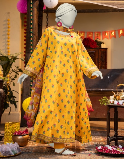 J. 02 PC STITCH SUIT / YELLOW -123