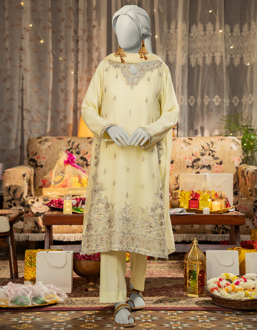 J. 03 PC STITCH SUIT / YELLOW -166