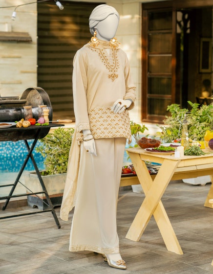 j. 03 pc stitch suit / beige -182