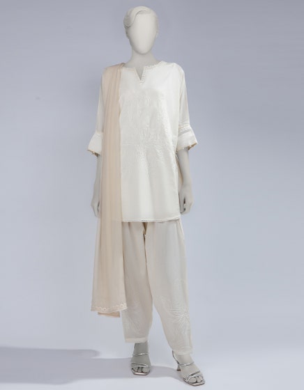 J. 02 PC STITCH SUIT / OFF WHITE -198