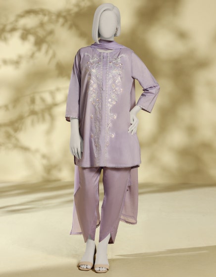 j. 02 pc stitch suit / lilac -233