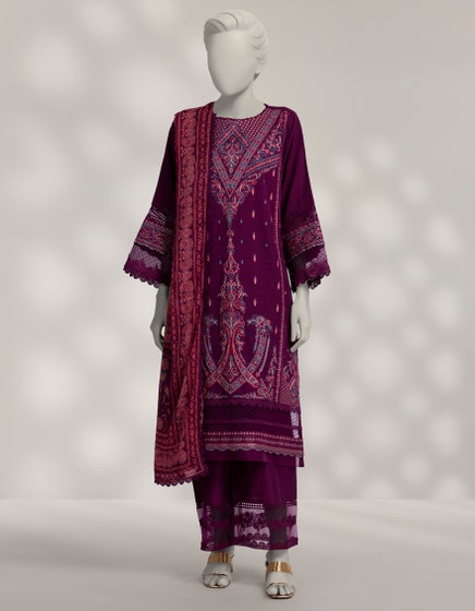 J. 03 PC STITCH SUIT / PURPLE -351