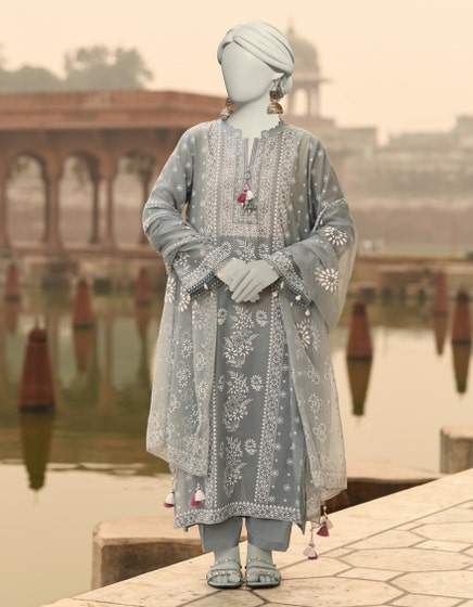 j. 03 pc stitch suit / grey