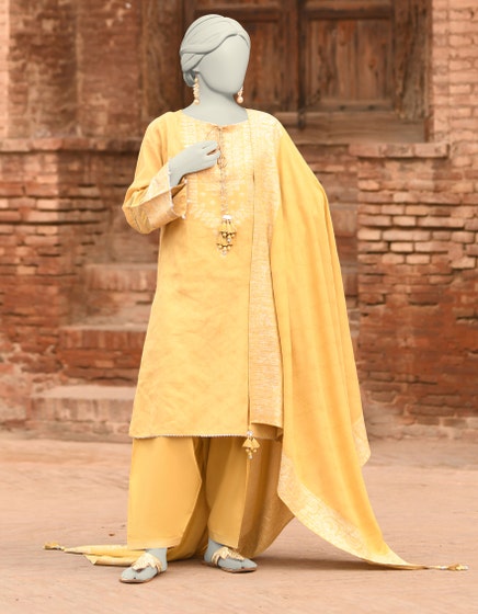j. 03 pc stitch suit / yellow