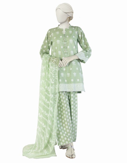 J. 03 PC STITCH SUIT / GREEN -911