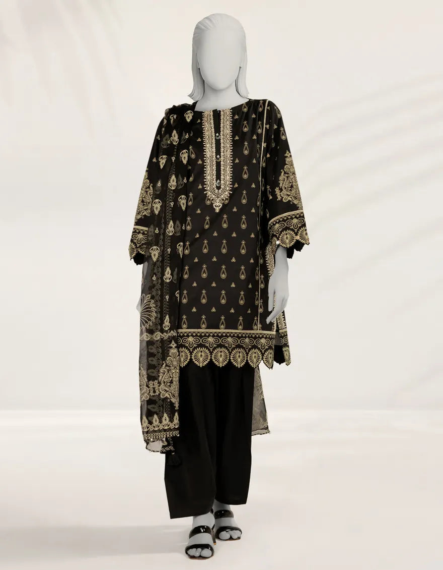 J. BLACK EMBROIDERED 3PC STITCHED 971S
