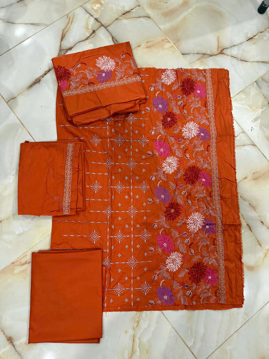 KHAADI 02 PC UNSTITCH SUIT / RUST