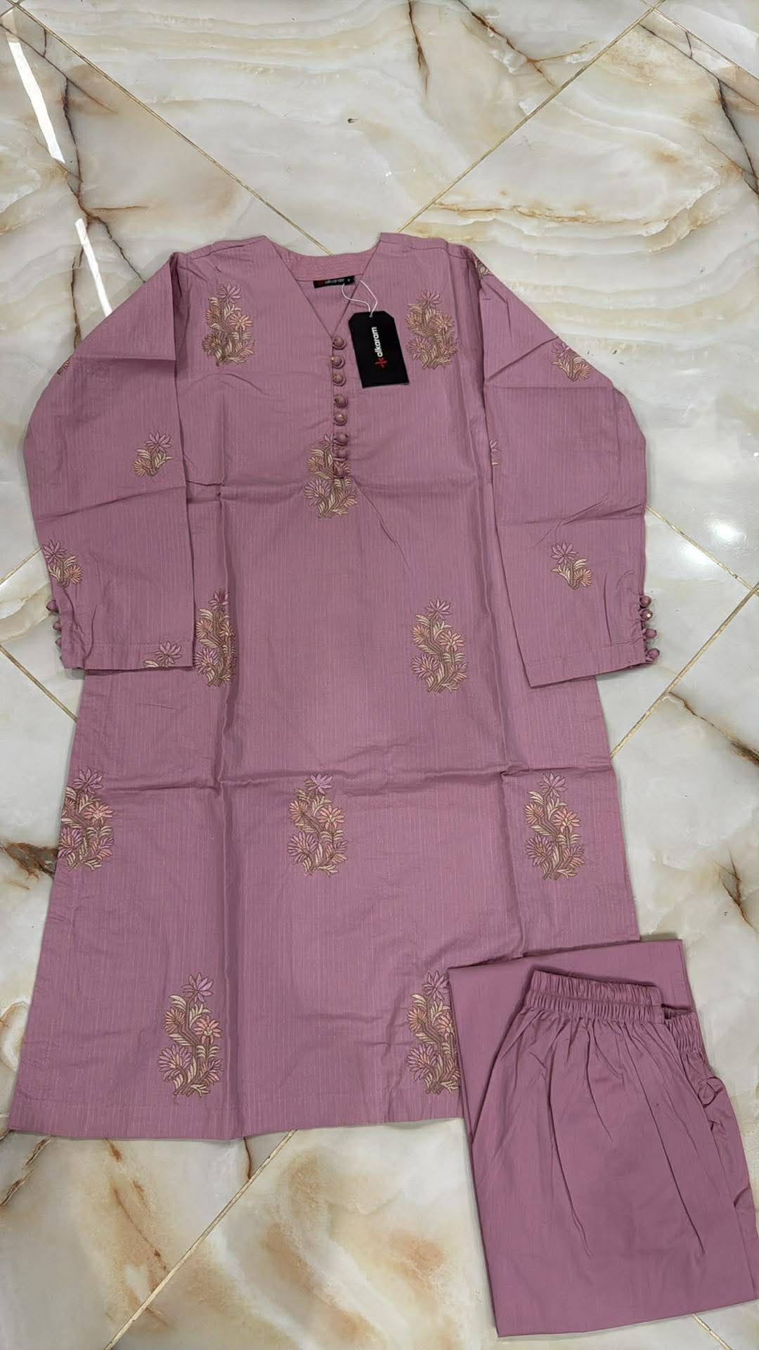 AL KARAM 02 PC STITCH SUIT / PINK