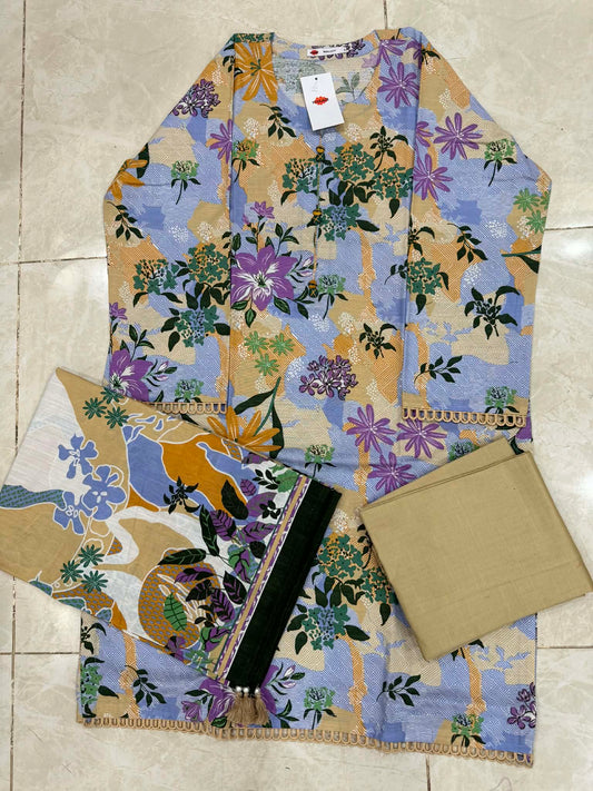 KHAADI 03PC STITCH/ PEA