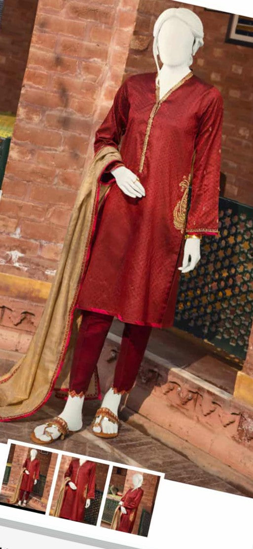 J. 03 PC STIITCH SUIT / RED