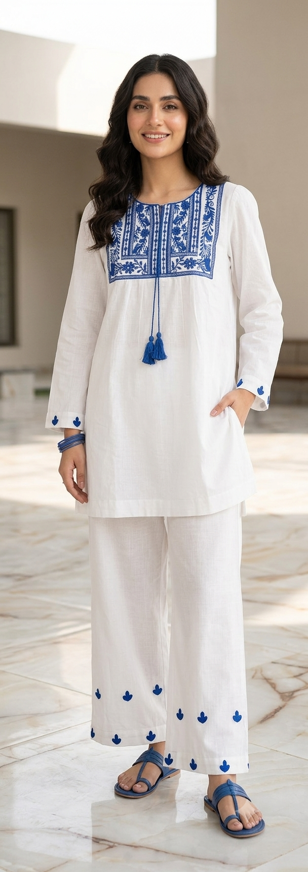 ZELLBURY 2pc stitch white
