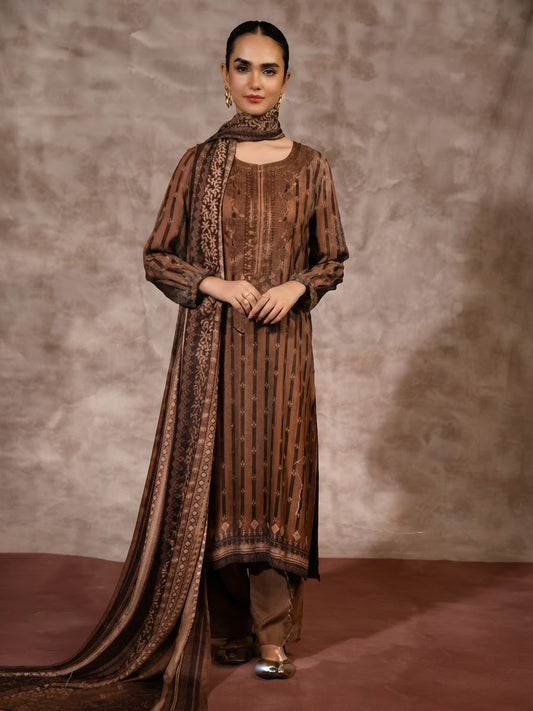 NISHAT 03 PC UNSTITCH linen