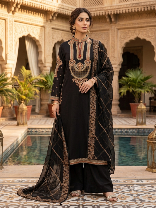 GULL AHMED 3PC STITCH HEAVY EMB BRIDAL DRESS