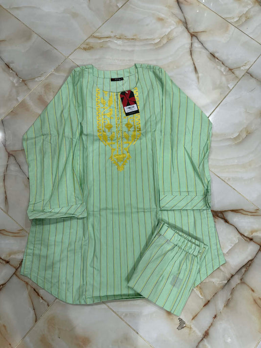 AL KARAM 02 PC STITCH SUIT / LIGHT GREEN