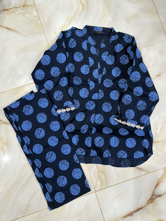 AL KARAM 02 PC STITCH SUIT / BLUE