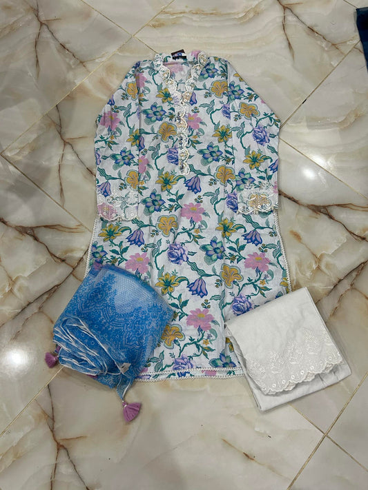 J. 03 PC STIOTCH SUIT / MULTI WHITE -1022