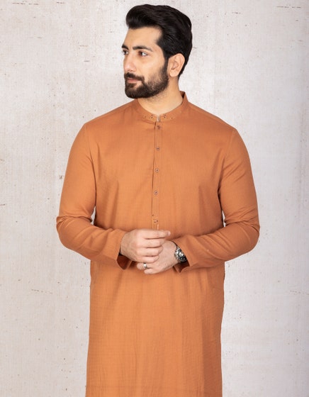 J.KURTA-STITCH/MEN-RUST BROWN