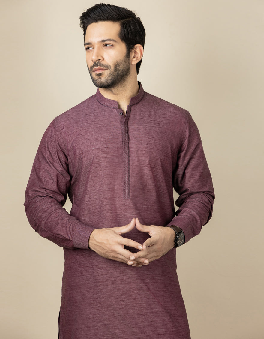 J.KAMEEZ SHALWAR STITCH/MEN-DARK PURPLE