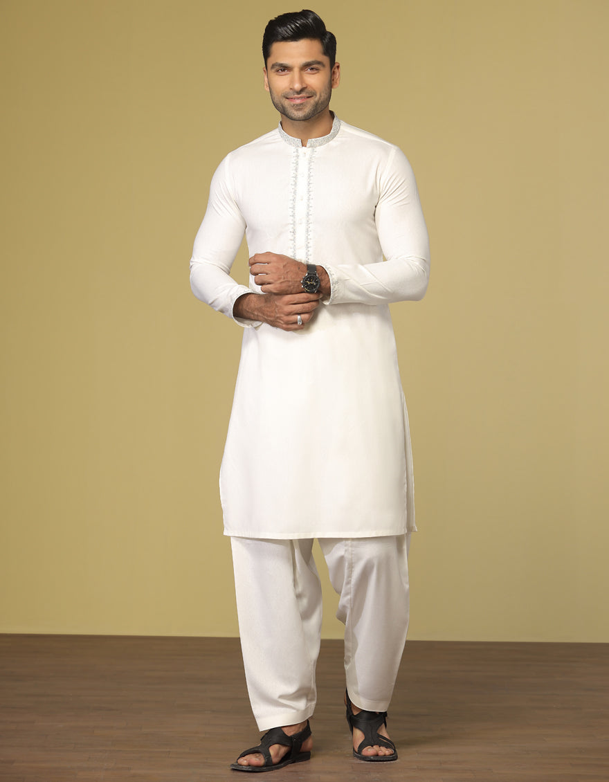 J.MENS KAMEEZ SALWAR /OFF WHITE