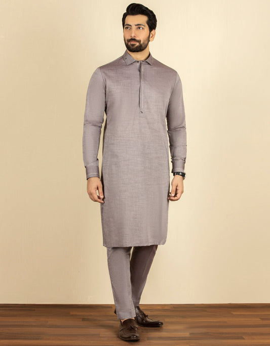 JJ-MENS KURTA TROUSER/TWO TONE GRY