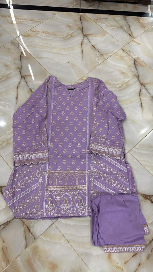 AL KARAM 02 PC STITCH SUIT / LIGHT PURPLE
