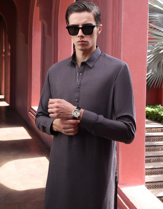 JJ-MENS KURTA TROUSER/DARK GREY