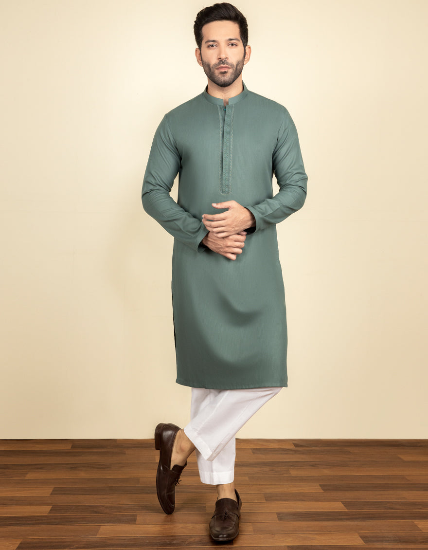 J. MENS KURTA /JADE GREEN