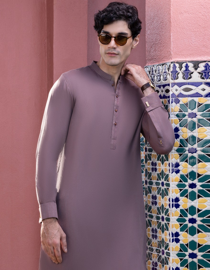 J. MENS KURTA PAJAMA /REDISH BROWN