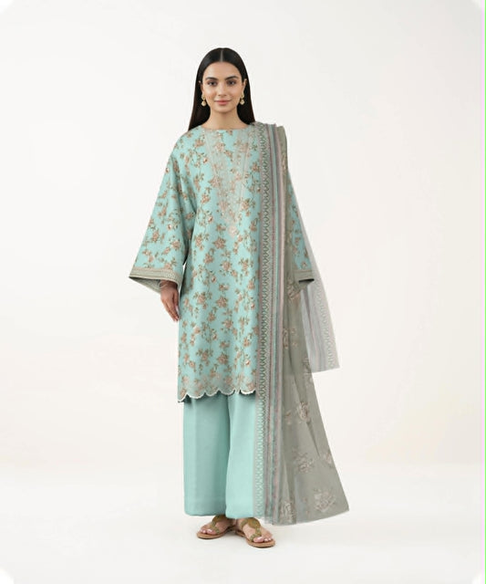 SAPPHIRE 03 PC EMBRO UNSTITCH SUIT / SEA GREEN L4-34