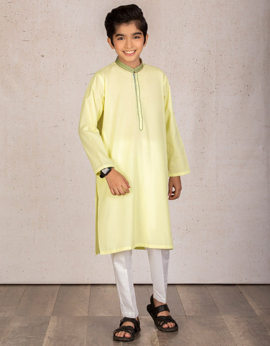 J. KIDS KURTA /LIME YELLOW