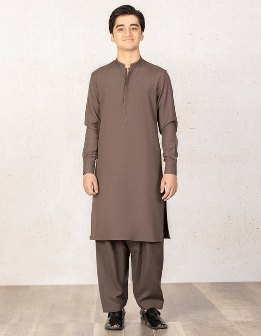 JJ-TEENS KAMEEZ SHALWAR /BROWN