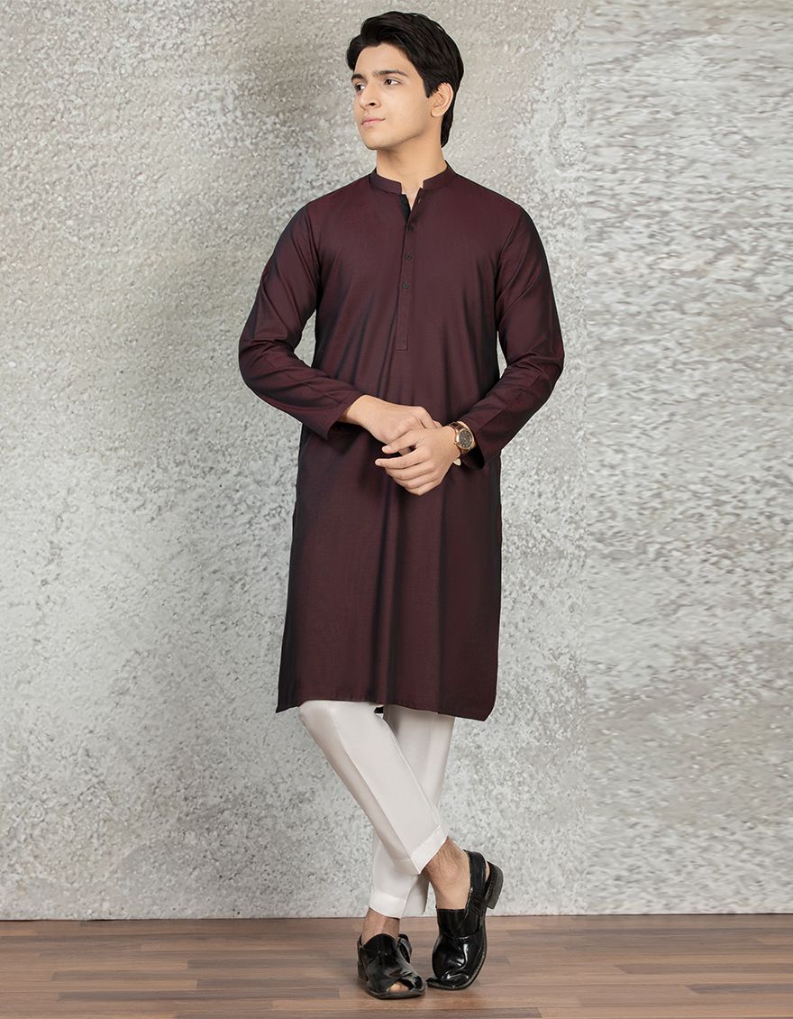 J.KURTA-STITCH/BOY-MAROON