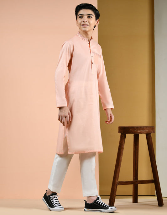 j. kids 01 pc stitch kurta / peach -35965