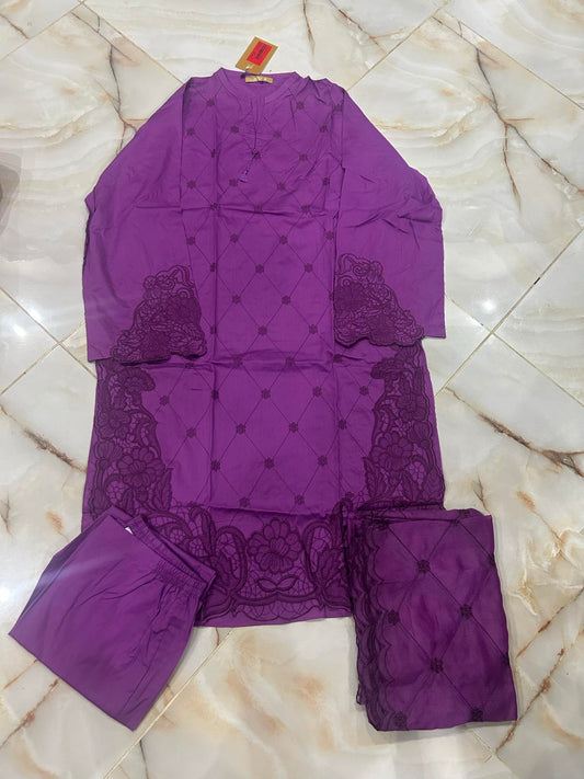 MTJ 03 PC STITCH SUIT / PURPLE -3437