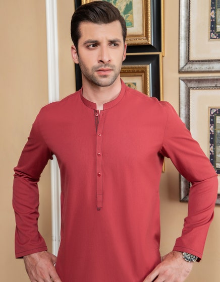 J.KURTA-STITCH/MEN-RED