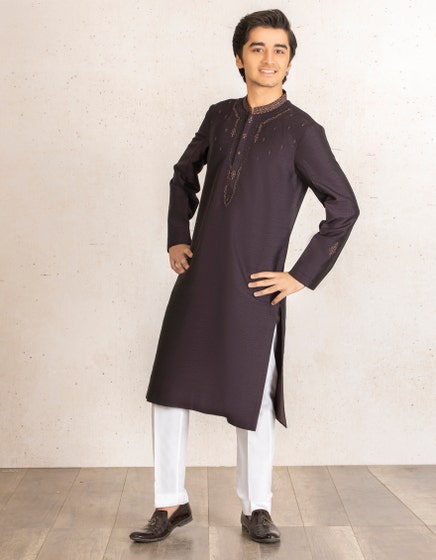 J. TEEN SPECIAL KURTA /DARK PURPLE