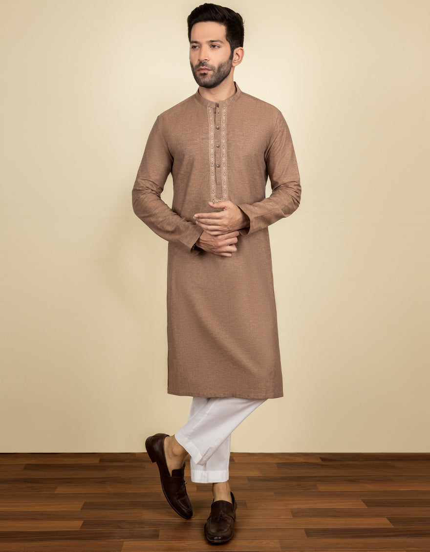 J. MENS KURTA /PEACH