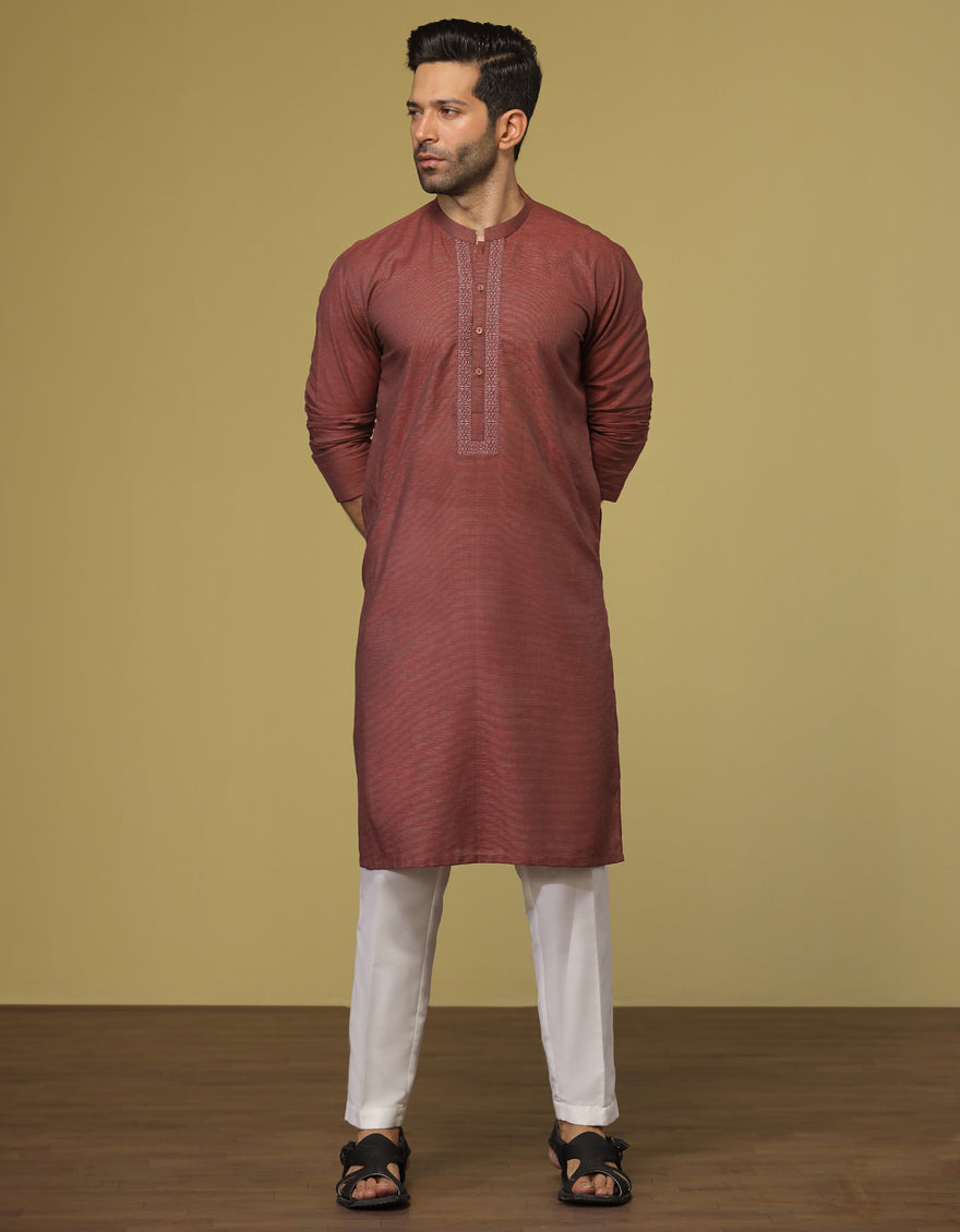 J.MENS KURTA /LIGHT MAROON