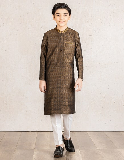 j. kids special stitch kurta / copper