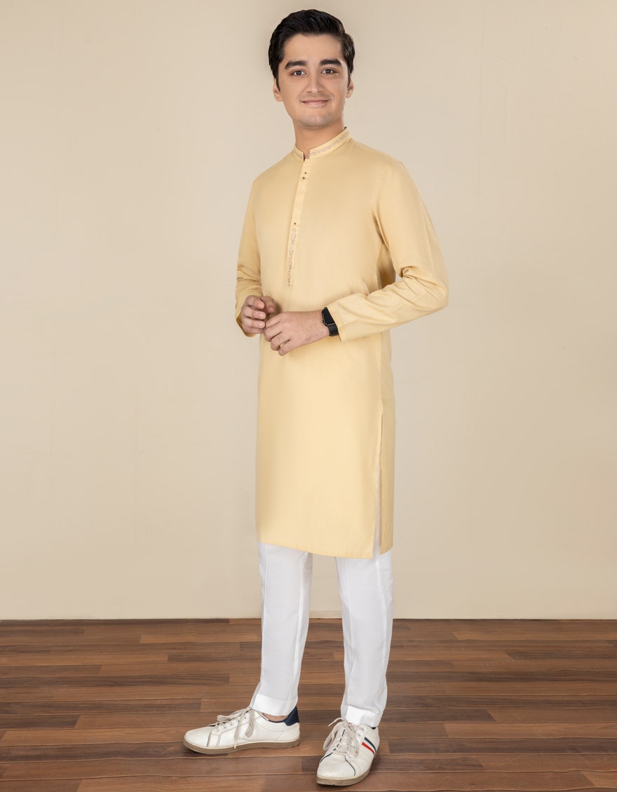 J.KURTA STITH-1PC/TEEN-DULL YELLOW