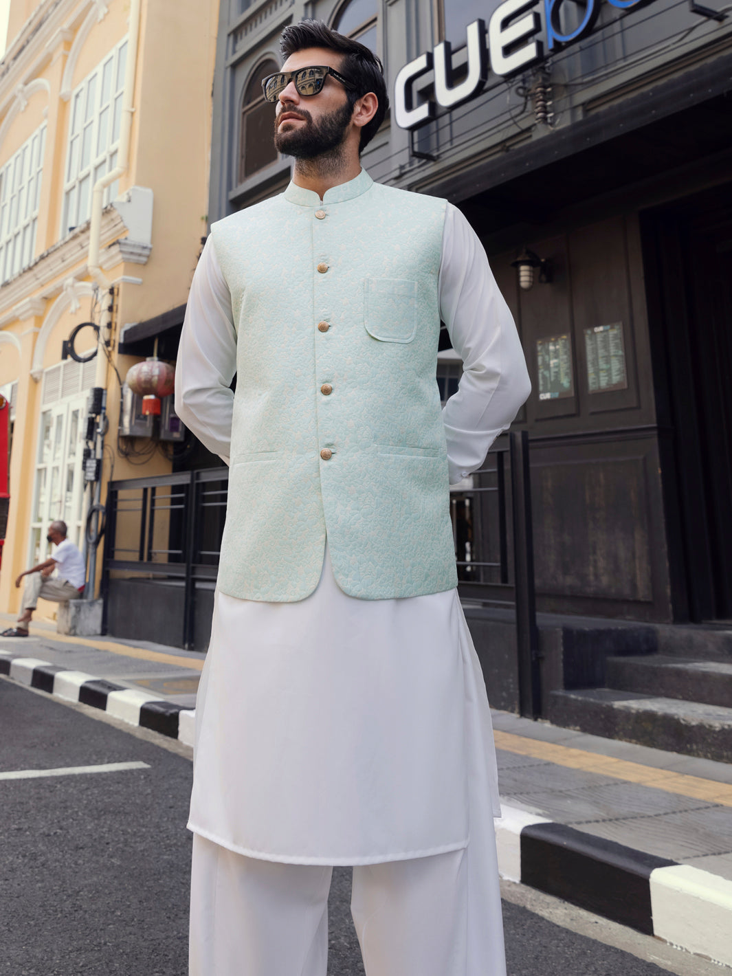 ALMIRA 01 PC WAISTCOAT /SEA GREEN